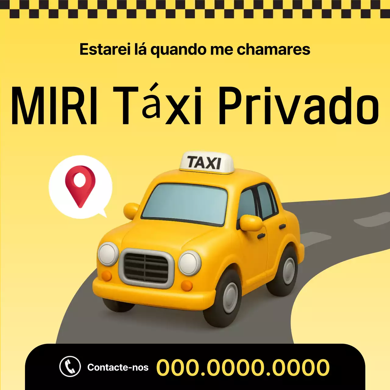 Anúncio de táxi amarelo simples