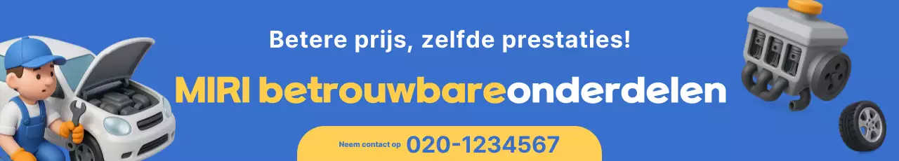 Blauwe, eenvoudige advertentie voor gebruikte auto-onderdelen