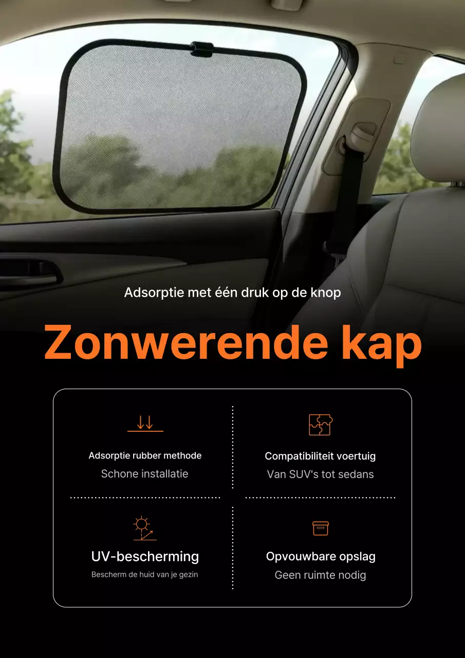 Advertentie voor zwarte moderne autoaccessoires