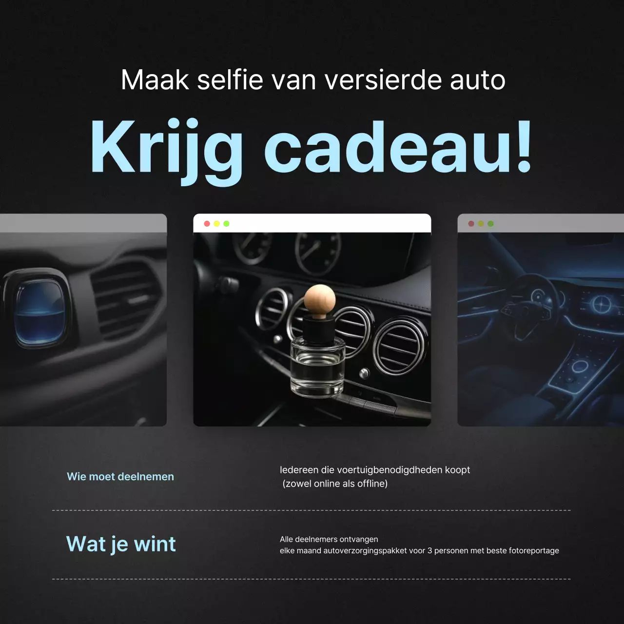 Promotie van zwarte moderne autoaccessoires