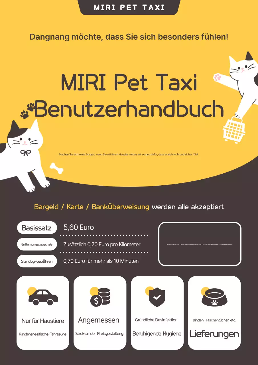 Leitfaden zum Yellow Simple Pet Taxi Service