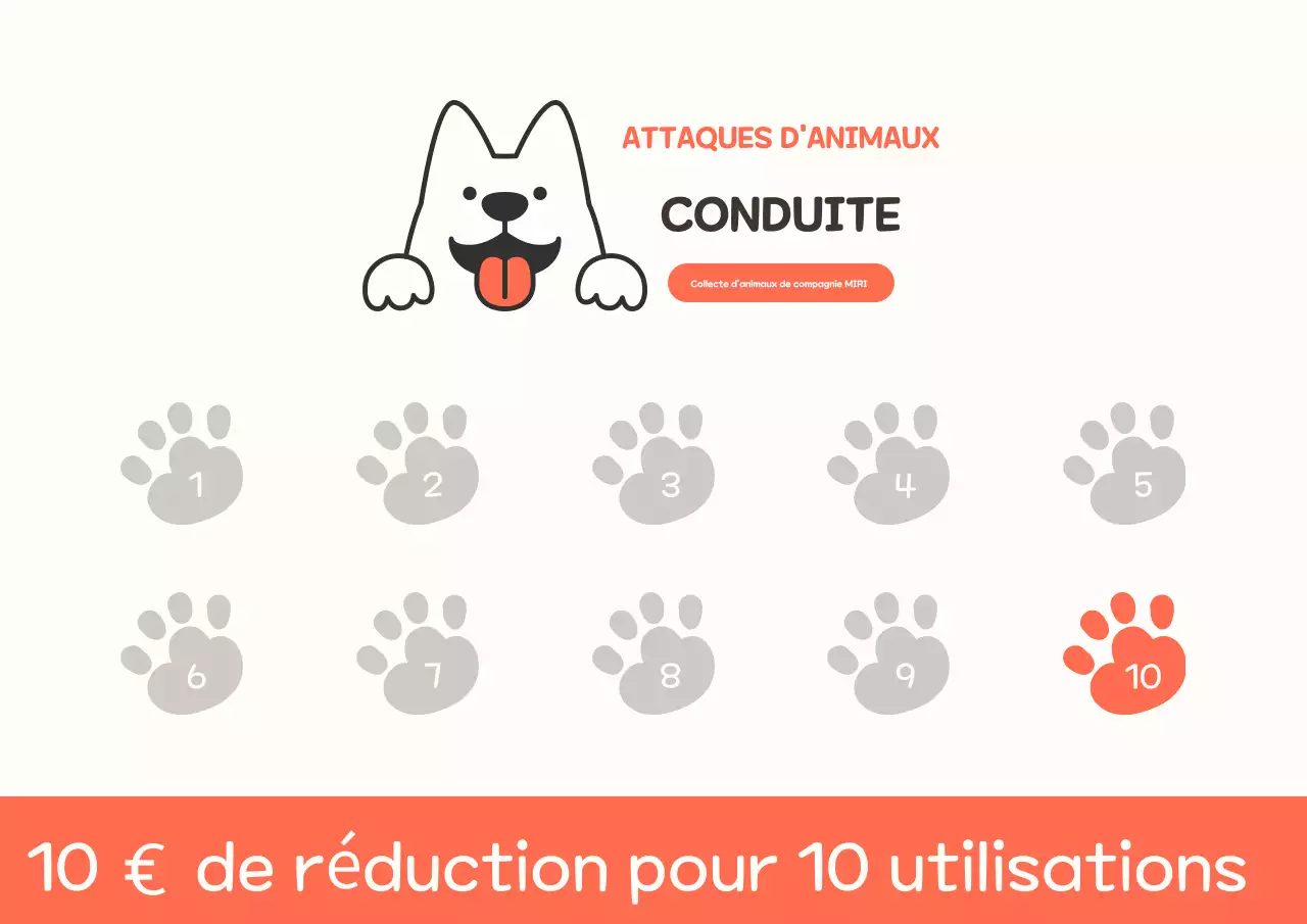Carte de visite simple et orange pour taxi pour animaux de compagnie
