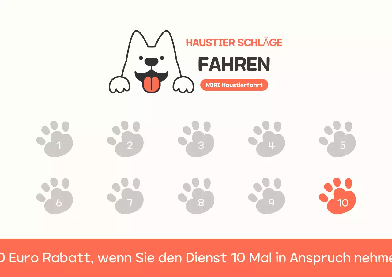 Orange einfache Haustier-Taxi-Visitenkarte