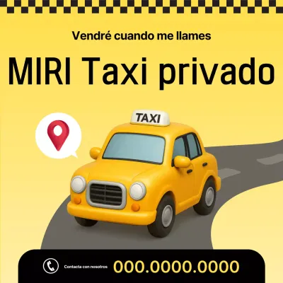 Anuncio de taxi amarillo simple