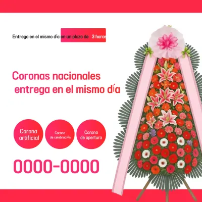 Anuncio de entrega de flores de corona básica roja