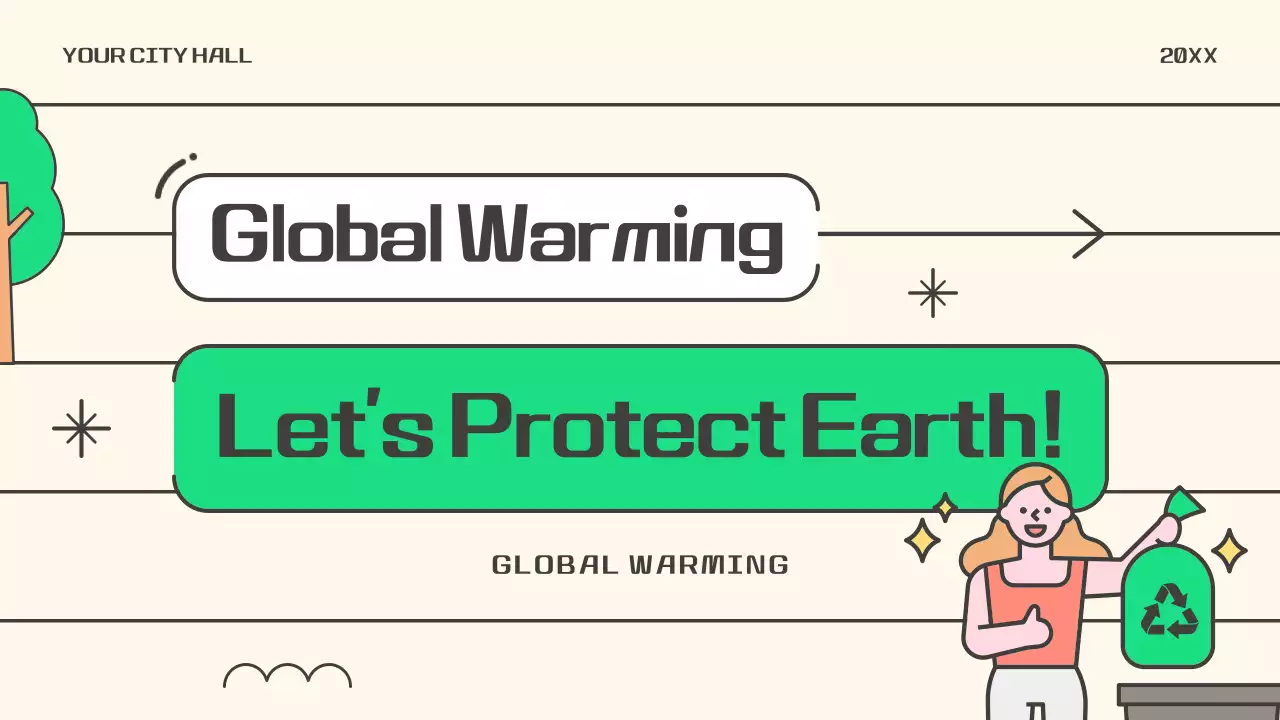 베이지 모던 글로벌 워밍 가이드 프레젠테이션