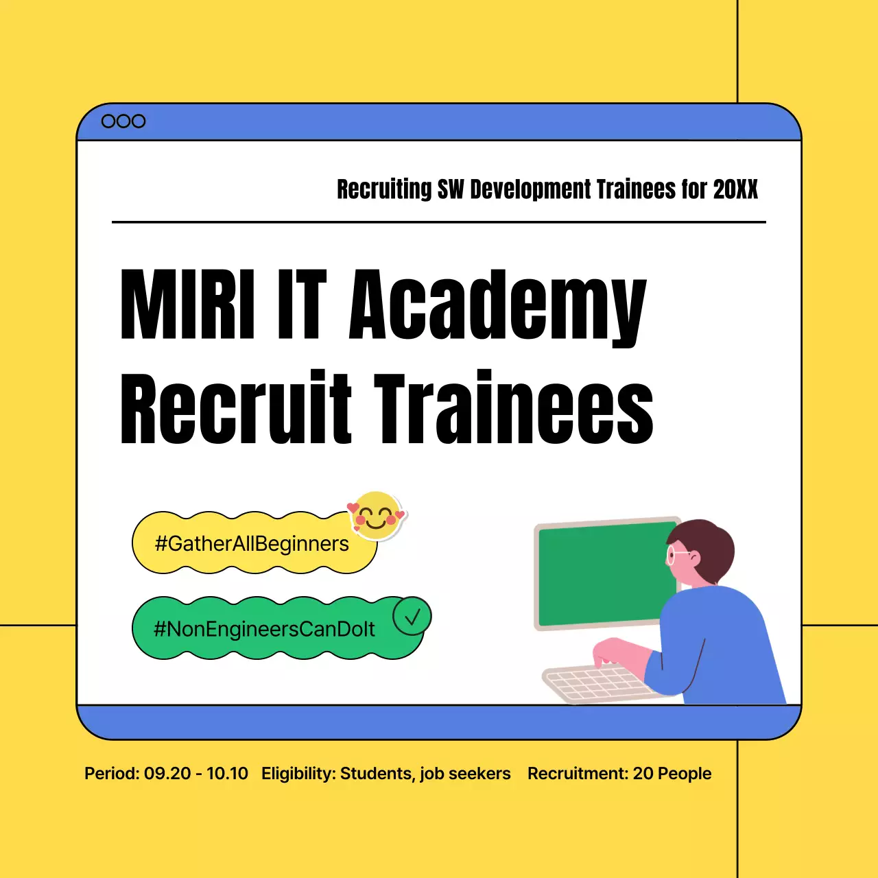 Yellow Modern It 채용 소셜 미디어 게시물