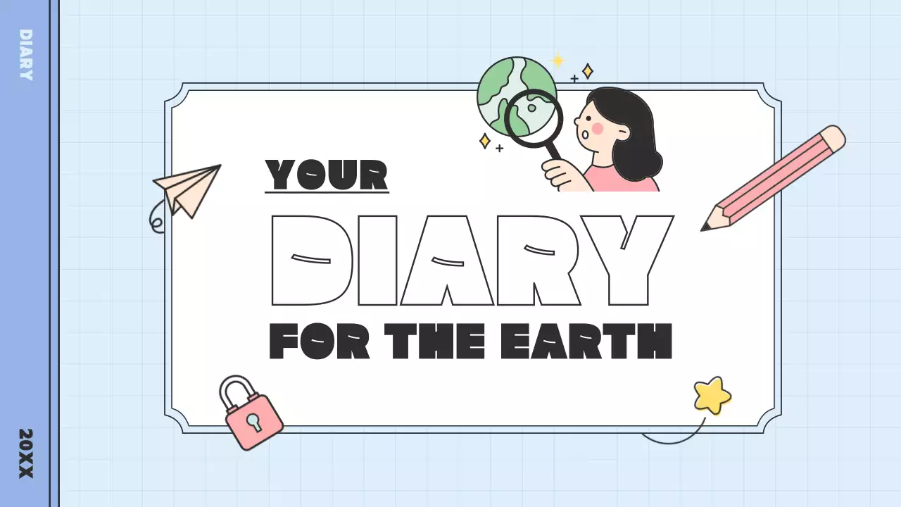 블루 미니멀 어스 다이어리 프리젠테이션