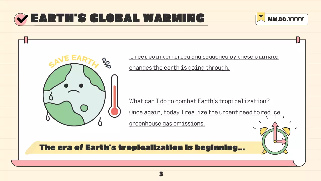 블루 미니멀 어스 다이어리 프리젠테이션