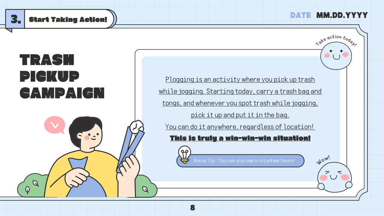 블루 미니멀 어스 다이어리 프리젠테이션