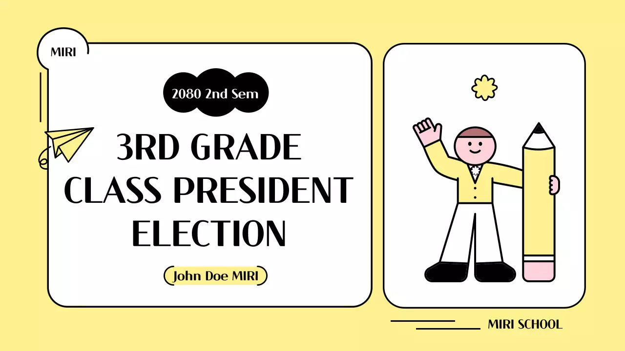 노란색 미니멀 선거 발표 프레젠테이션