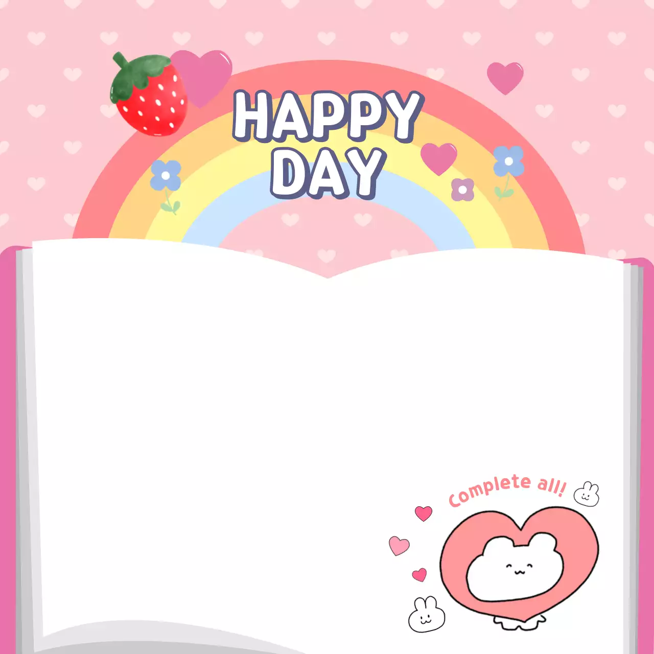 Pink Cute Diary Notebook Social Media Post