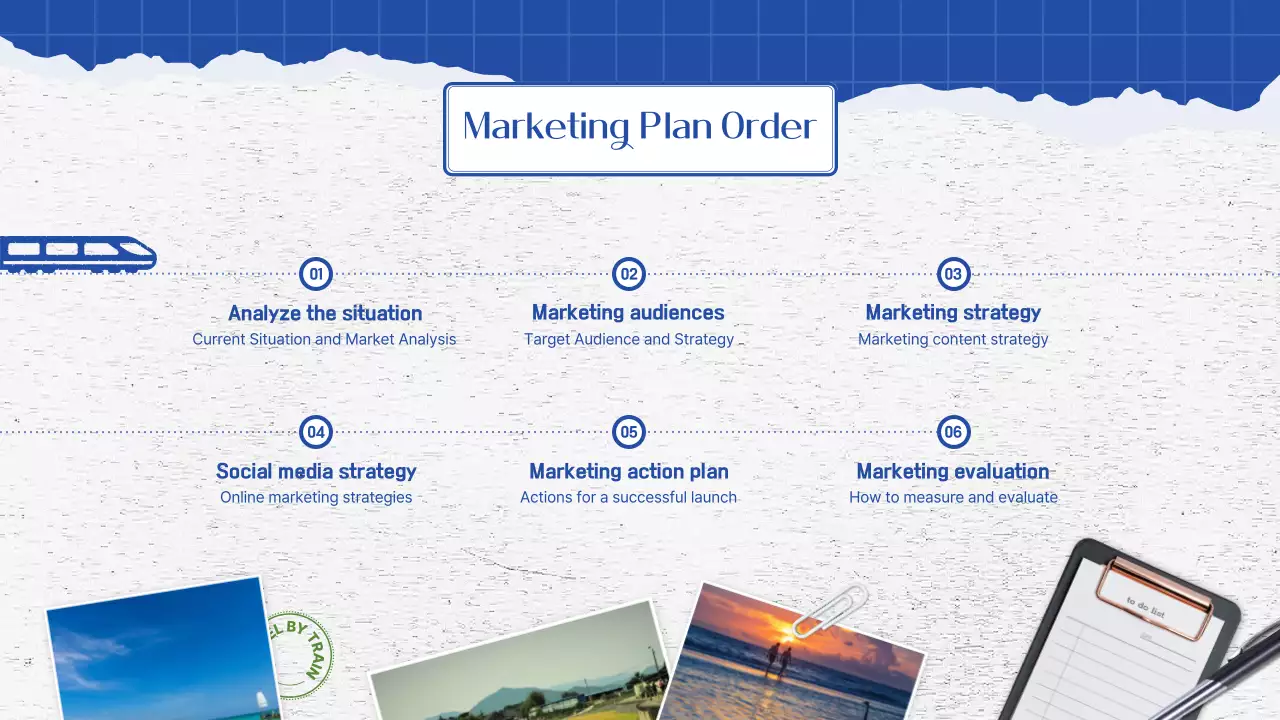 블루 모던 마케팅 계획 문서 프레젠테이션