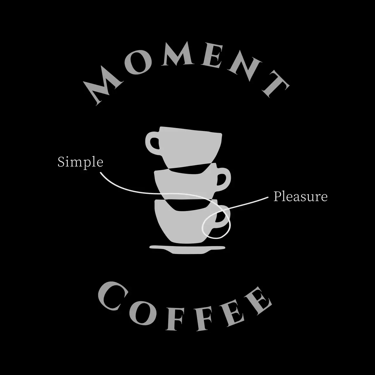 黒 シンプル コーヒー ロゴカフェイラスト