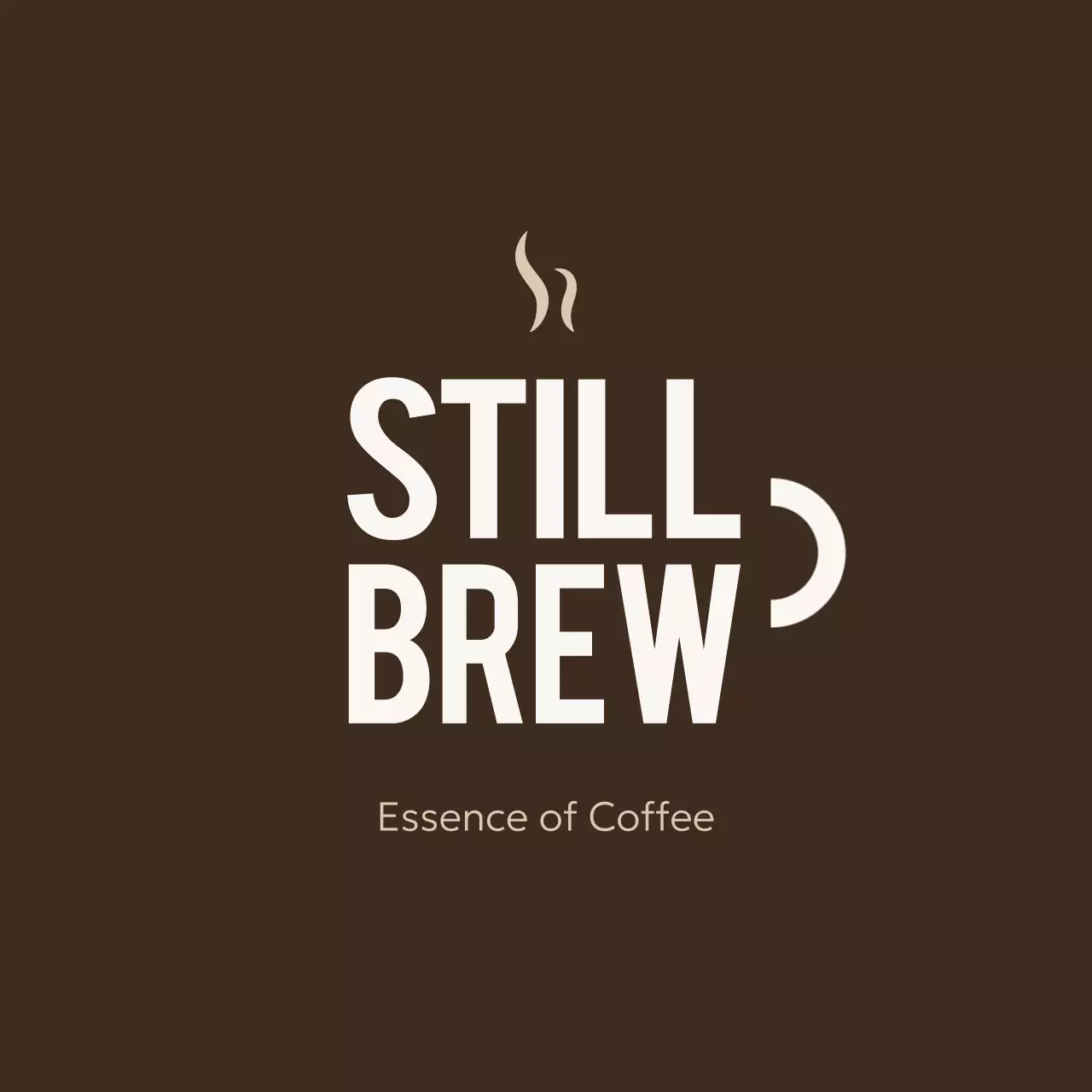 茶色 シンプル コーヒー ロゴ ロゴカフェイラスト