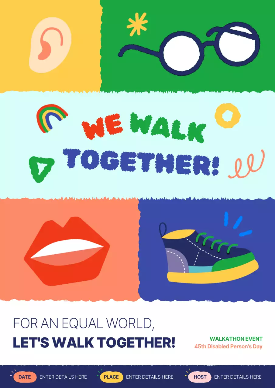 Colourful Retro Event Announcement Poster