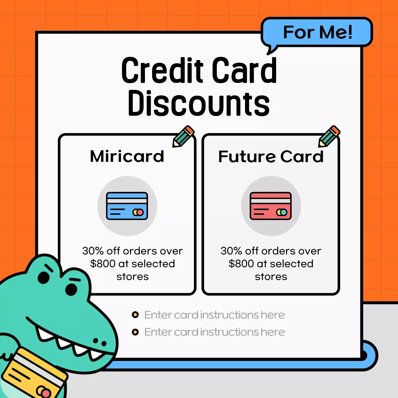 Orange Trendy Credit Promotion Social Media Post