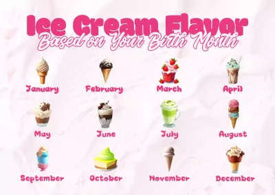 Pink Playful Ice Cream Calendar Poster