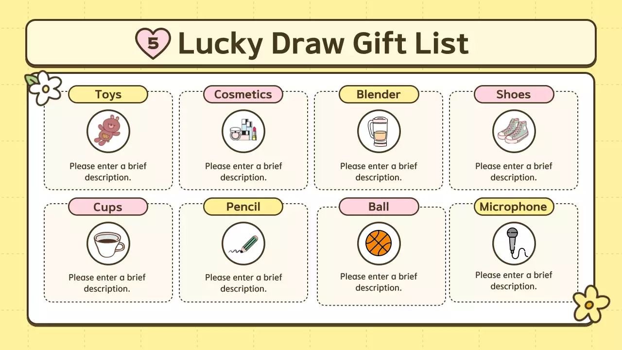 노란색 장난기 넘치는 생일 초대장 프레젠테이션