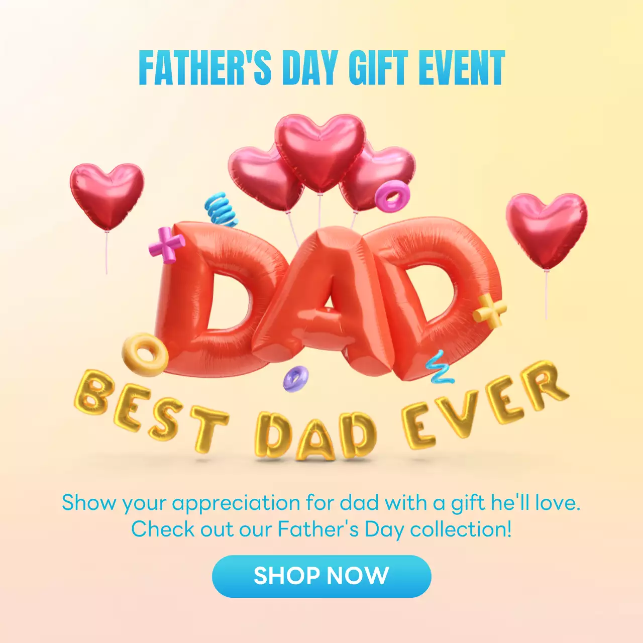 Red Trendy Father's Day Promotion Social Media Post