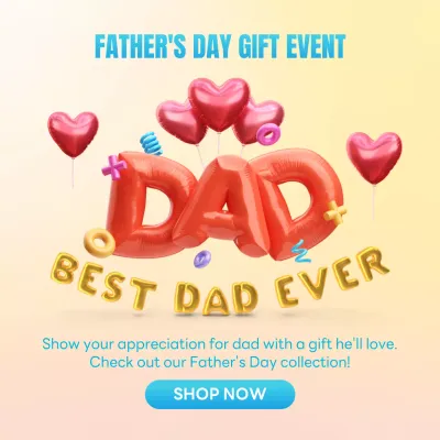 Red Trendy Father's Day Promotion Social Media Post