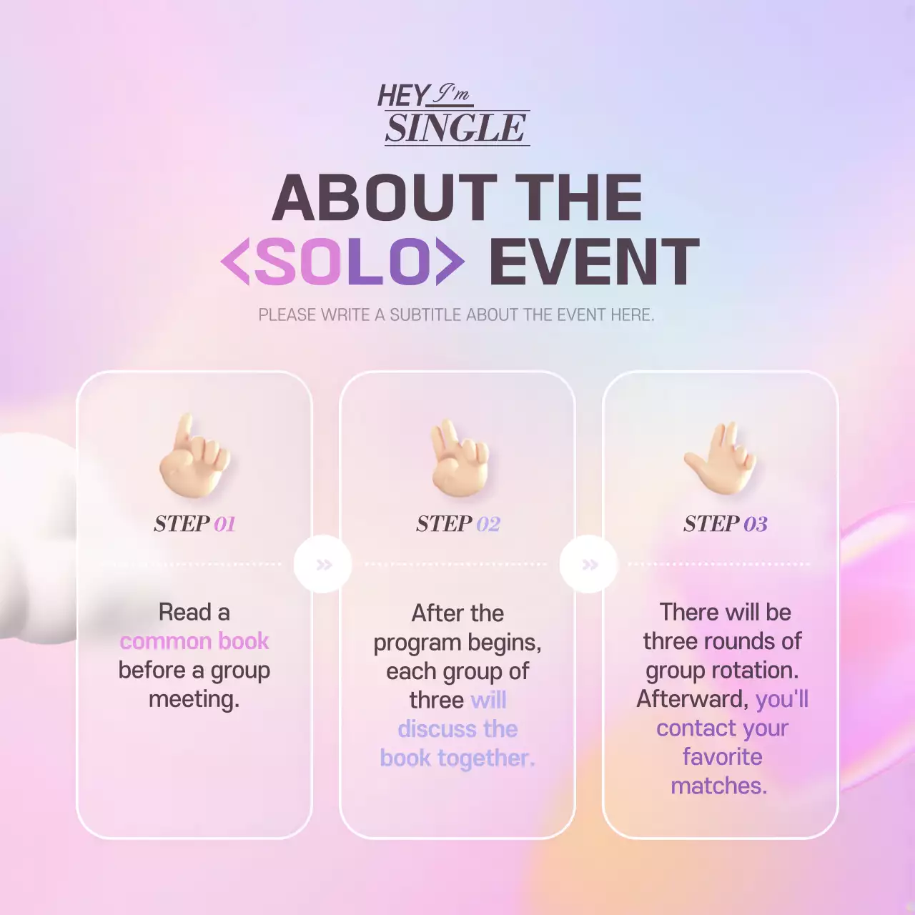 Pink Trendy Singles Event Promotion Instagram Carousel