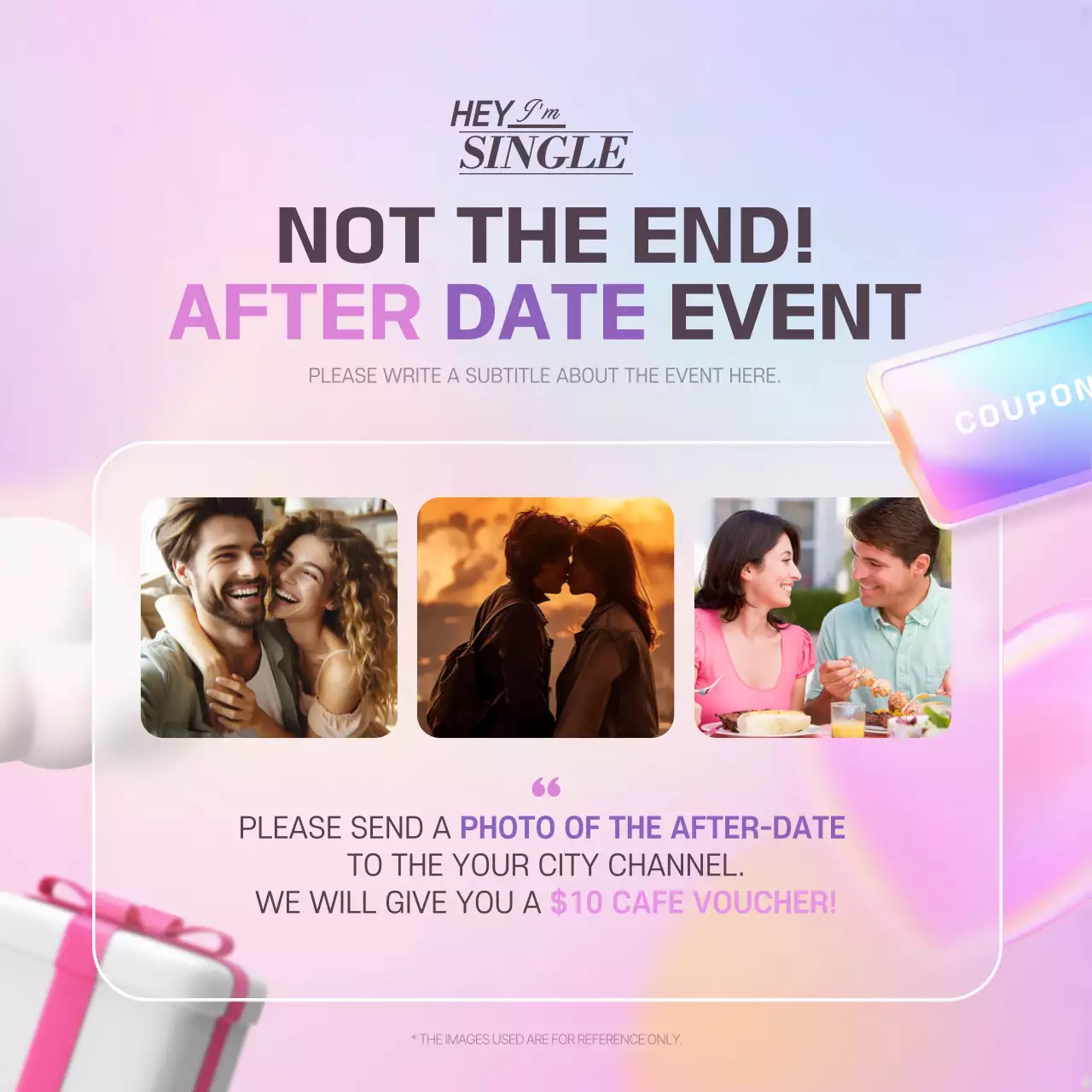 Pink Trendy Singles Event Promotion Instagram Carousel