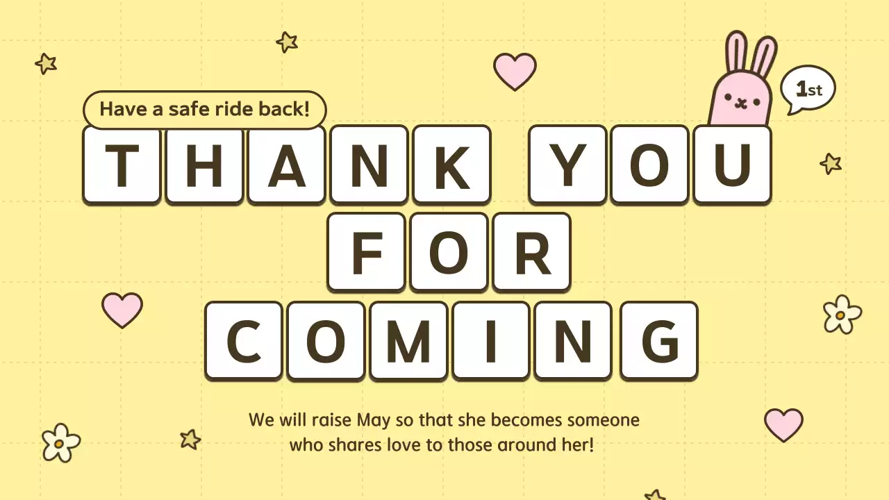 노란색 장난기 넘치는 생일 초대장 프레젠테이션