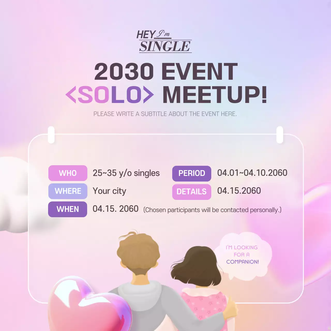 Pink Trendy Singles Event Promotion Instagram Carousel