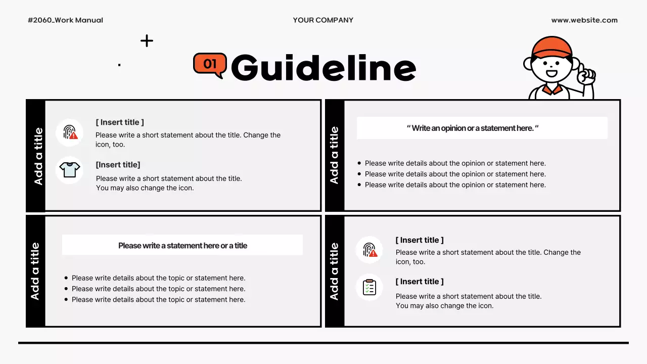 Yellow Minimal Employee Manual Presentation