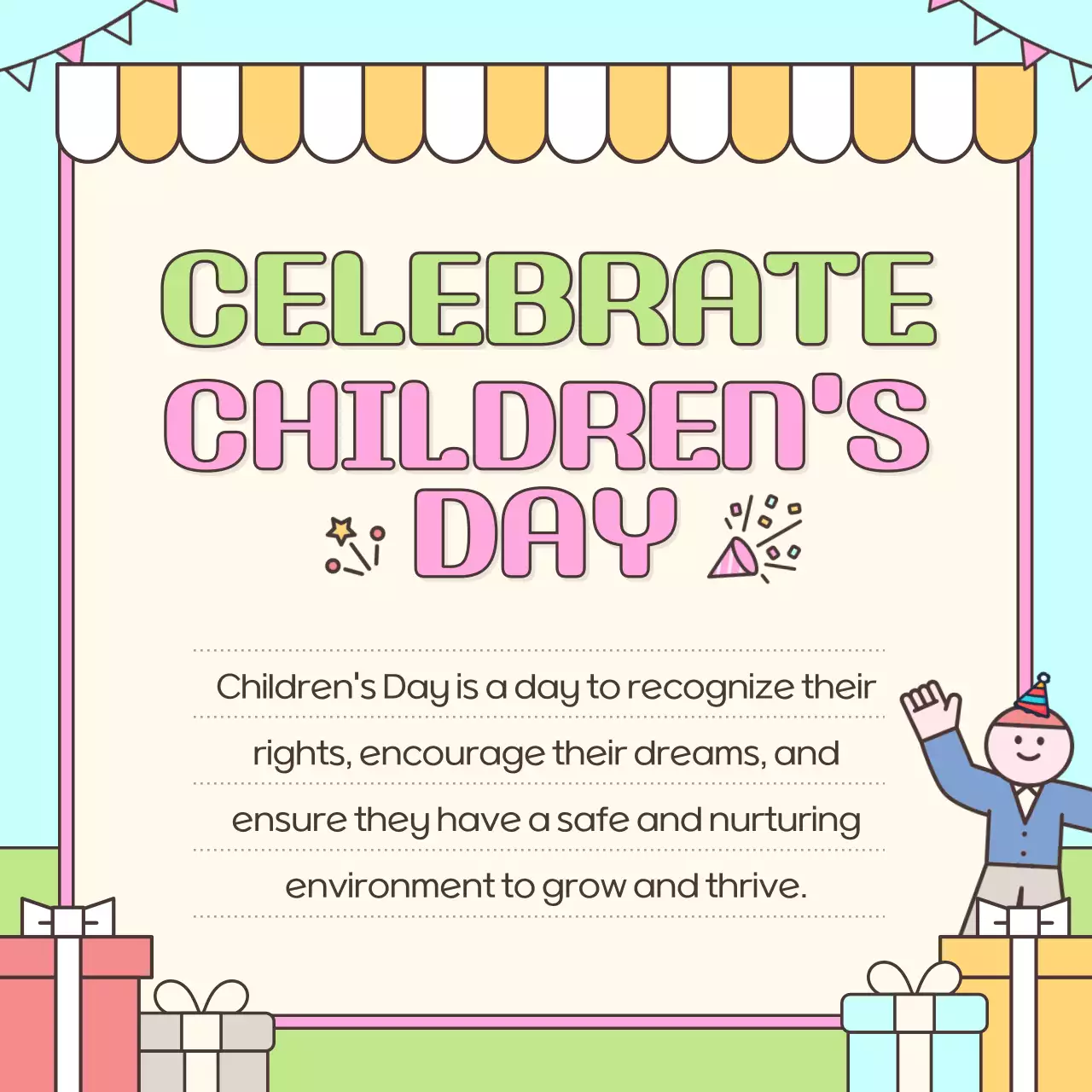 Pink Playful Children's Event Promotion Instagram Carousel