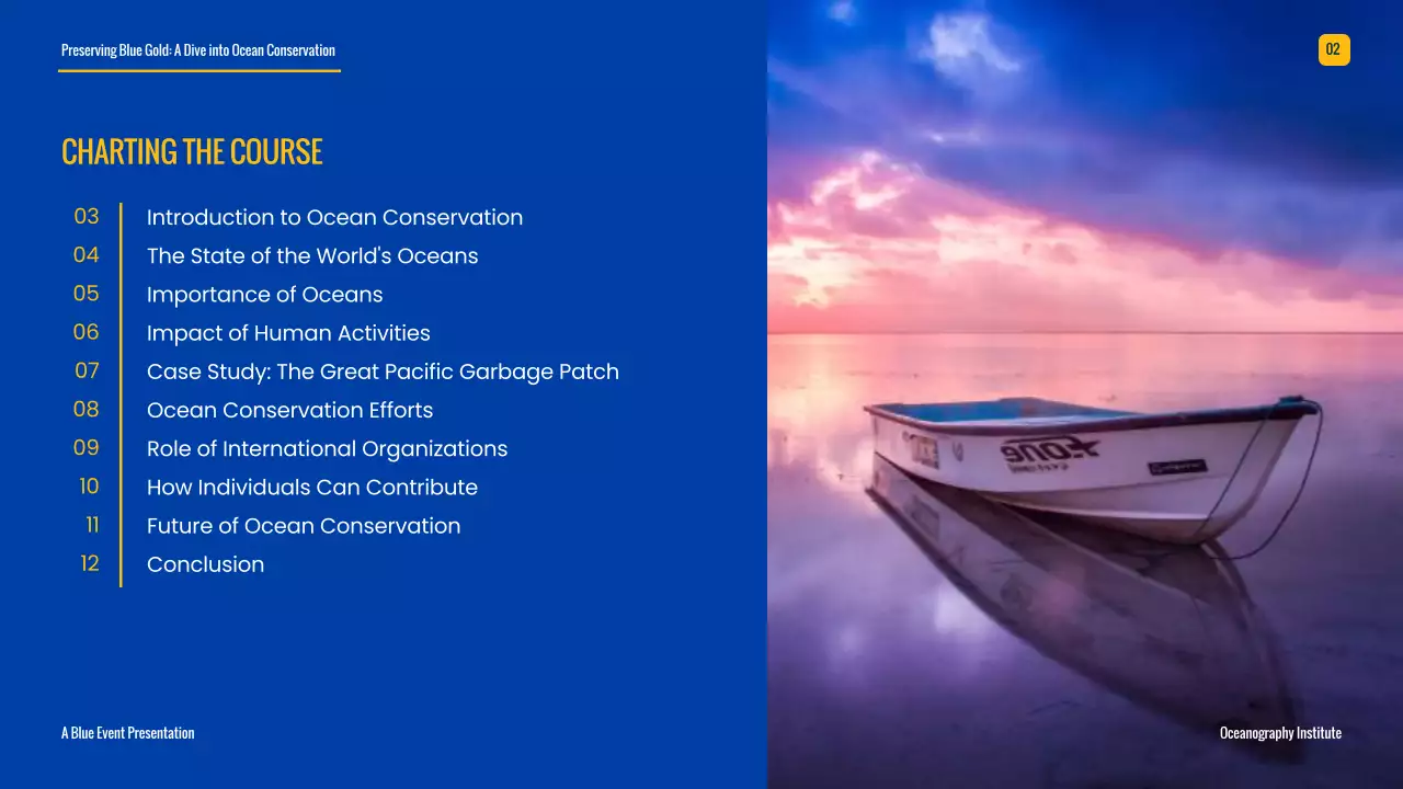 Blue Professional Ocean Guide Presentation