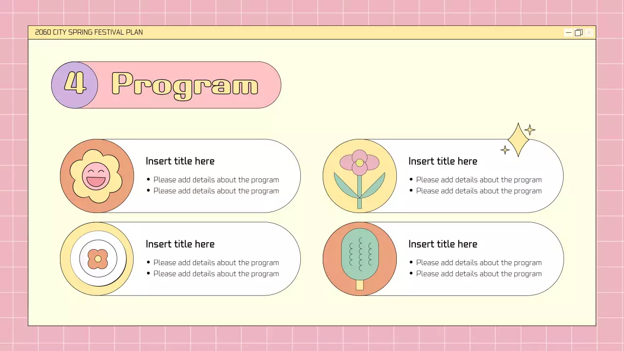 A kitschy spring floral festival planner in pink and mauve