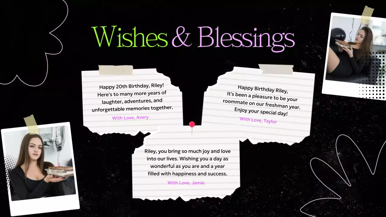 Black Trendy Birthday Invitation Presentation