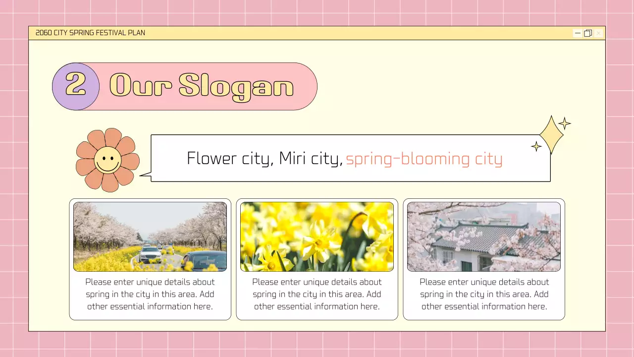 A kitschy spring floral festival planner in pink and mauve