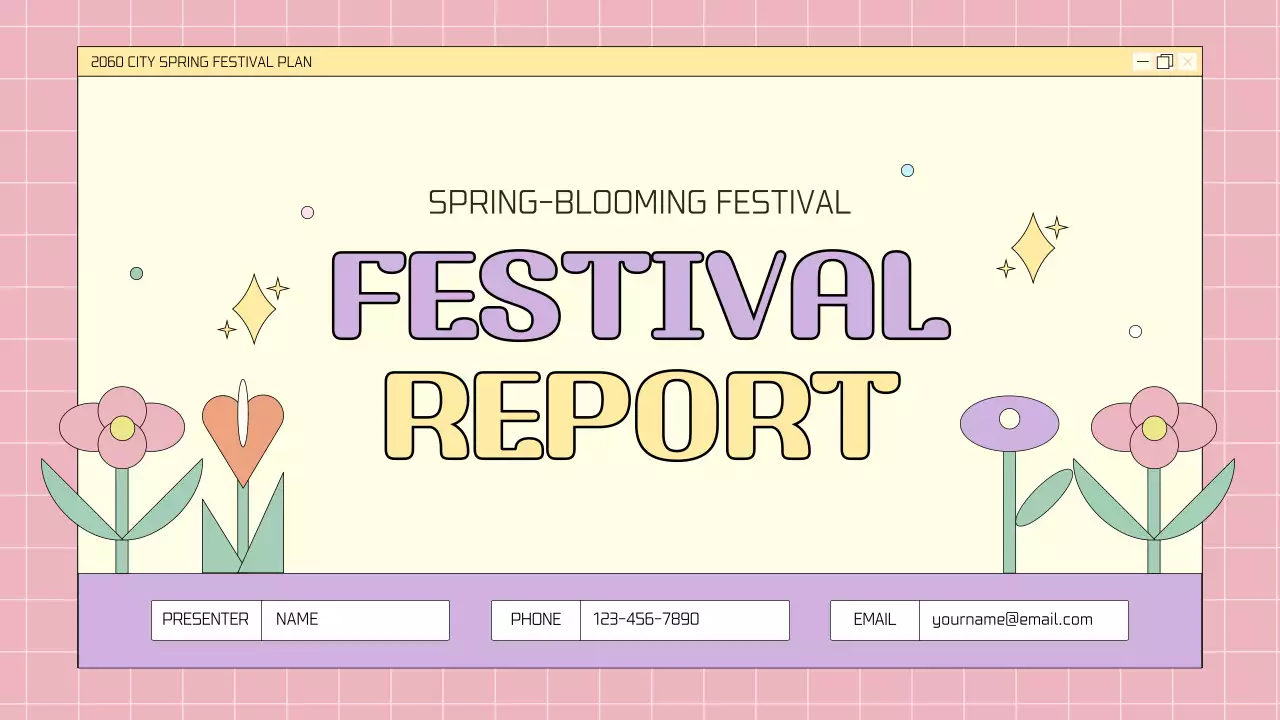 A kitschy spring floral festival planner in pink and mauve