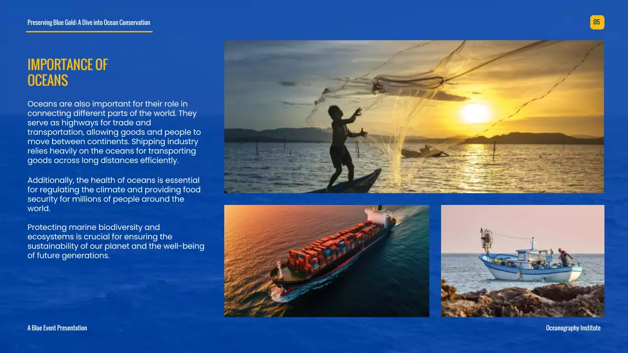 Blue Professional Ocean Guide Presentation