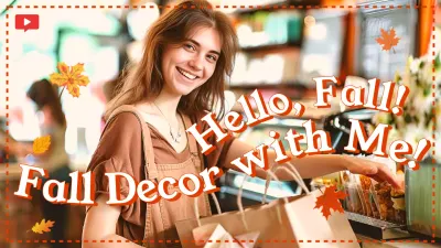 Orange Trendy Fall Vlog YouTube Thumbnail