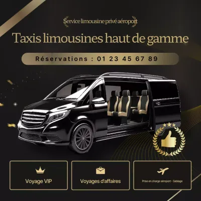 Publicité pour une limousine de luxe noire