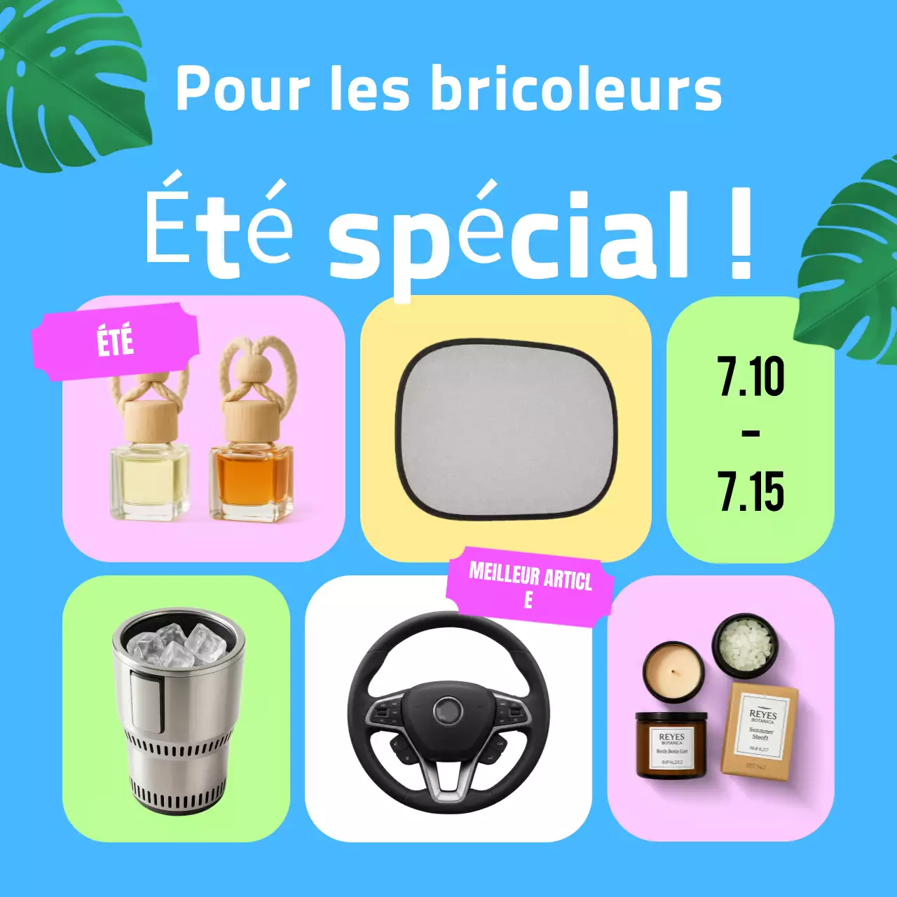 Vente d'accessoires de voiture Pop bleu ciel