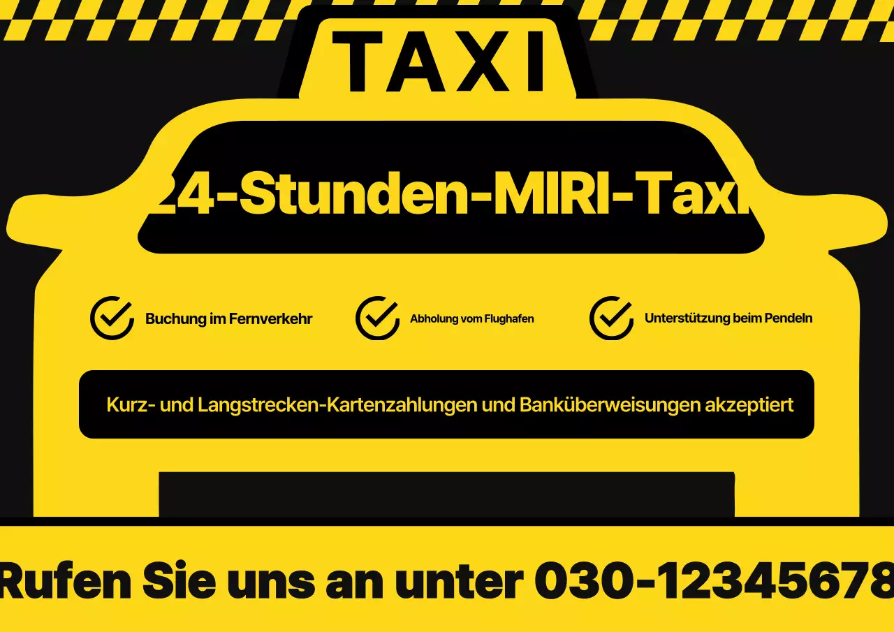 Gelbe einfache Taxi-Werbung