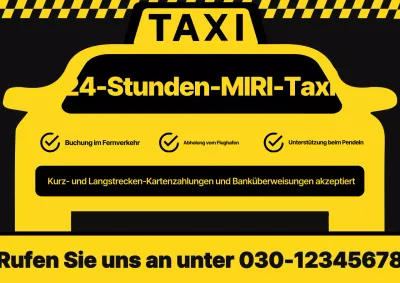 Gelbe einfache Taxi-Werbung