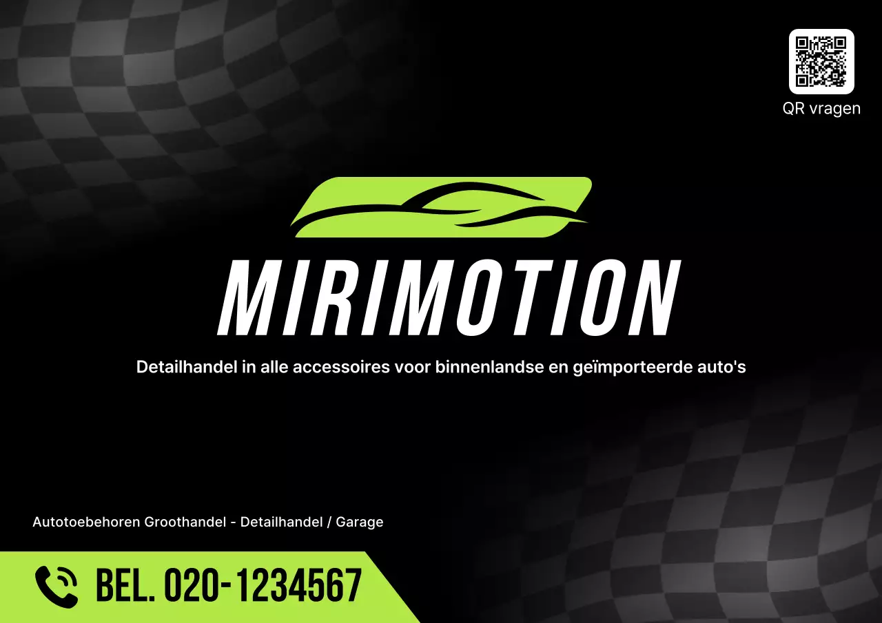 Advertentie voor zwarte moderne autoaccessoires