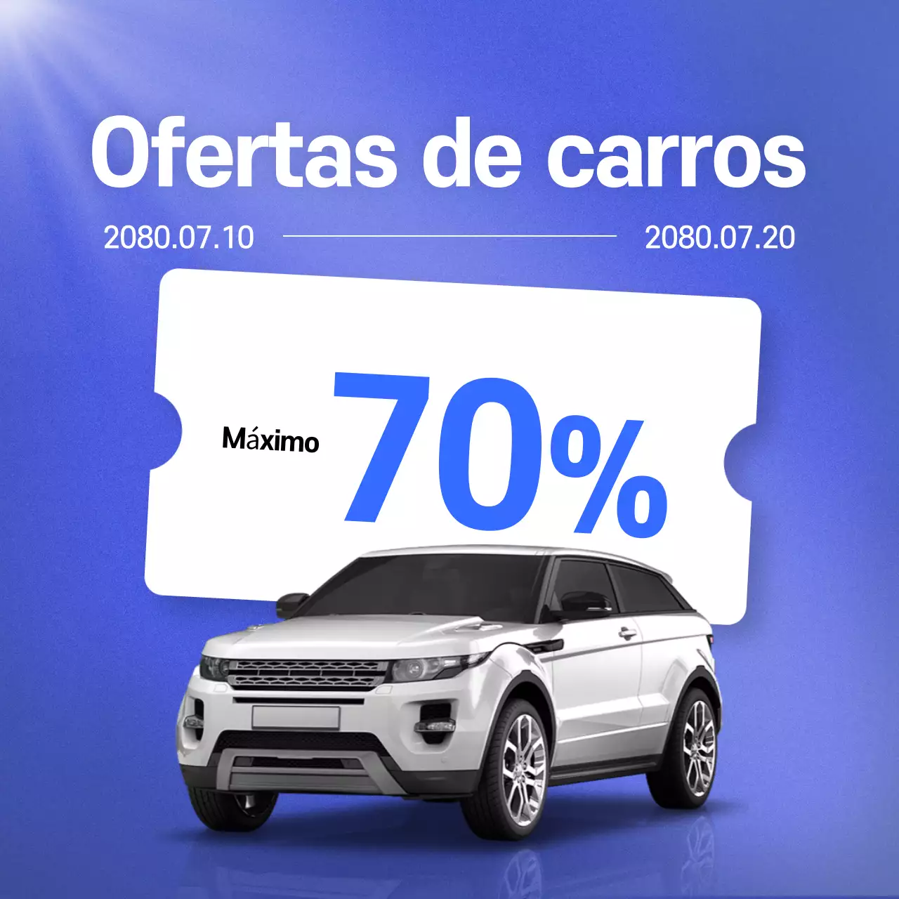 Promoção de acessórios para carros modernos azuis