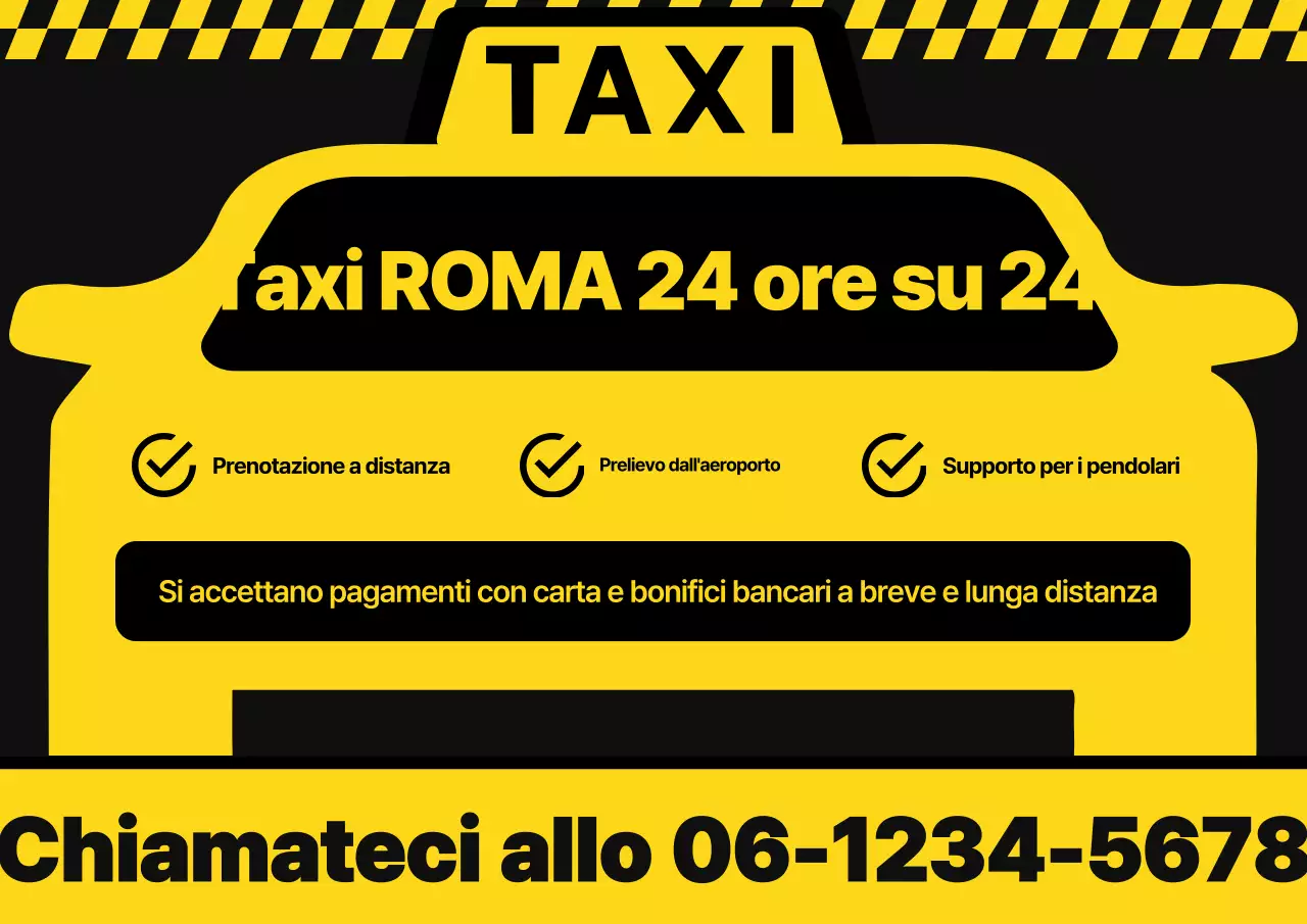 Pubblicità di taxi gialli semplici