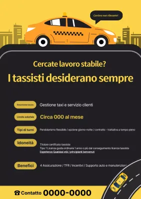 Avviso di reclutamento per taxi base gialli