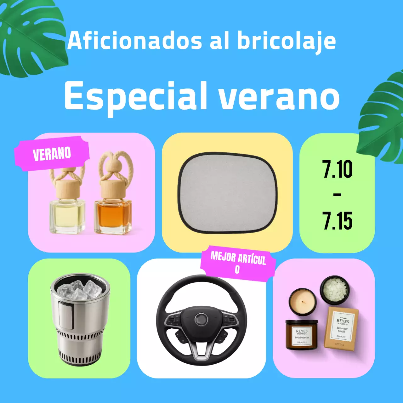 Venta de accesorios para autos Sky Blue Pop