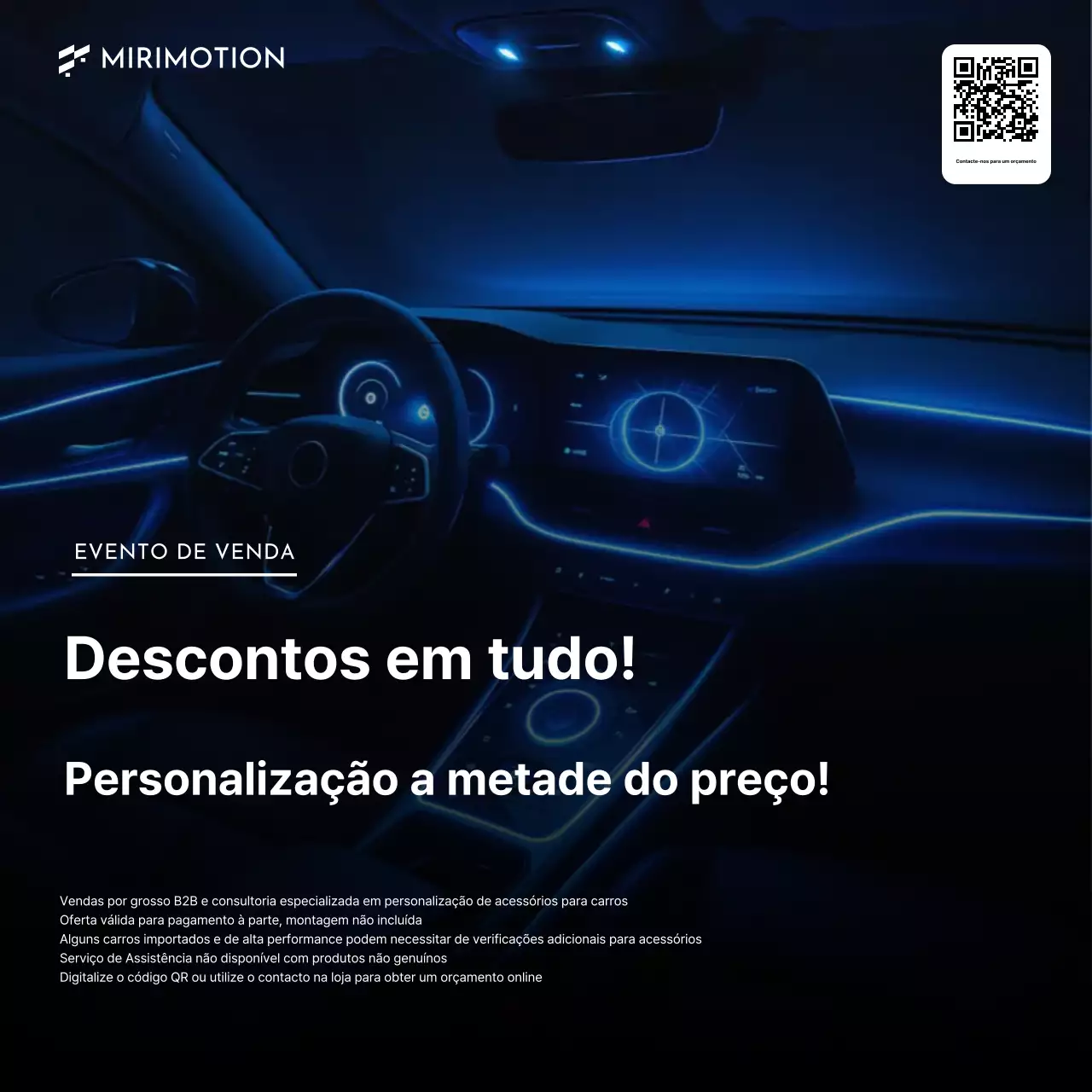 Evento de venda de acessórios para carros modernos pretos