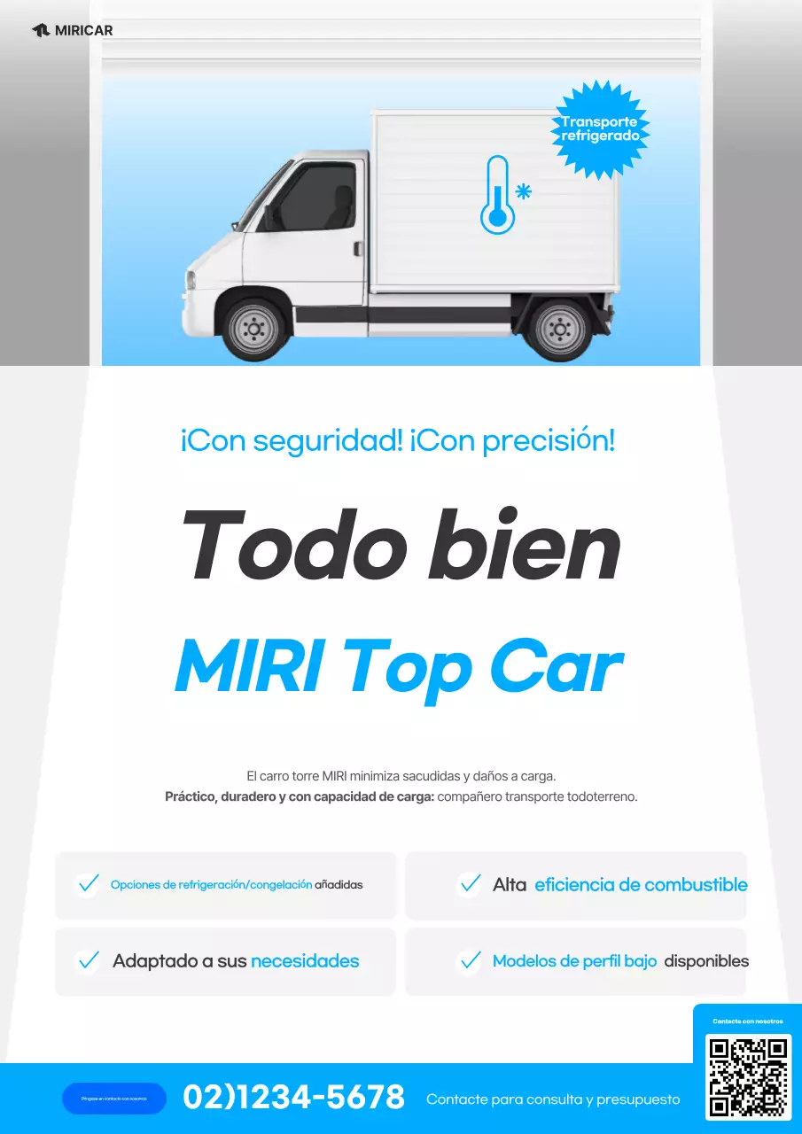 Promoción de transporte de carga simple azul