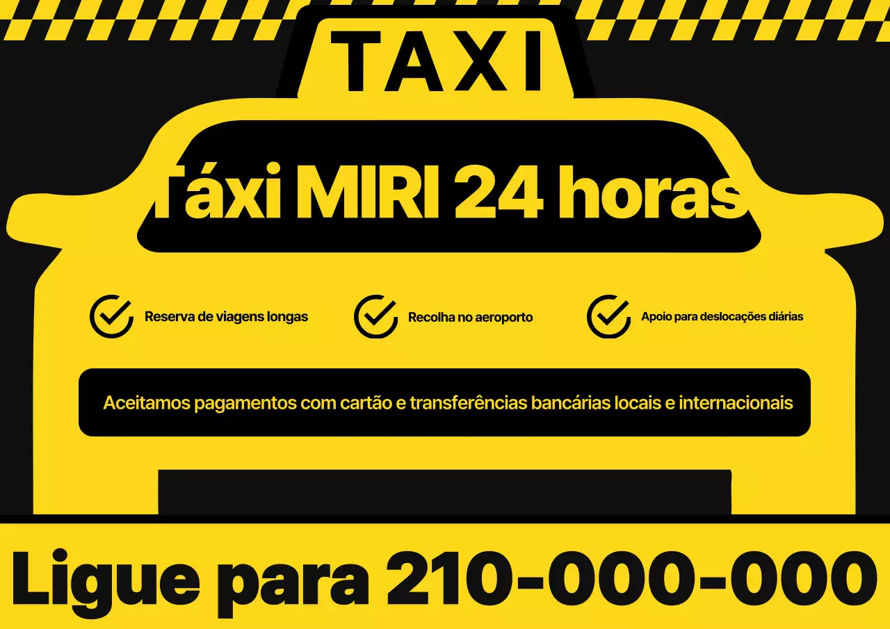 Anúncio de táxi amarelo simples